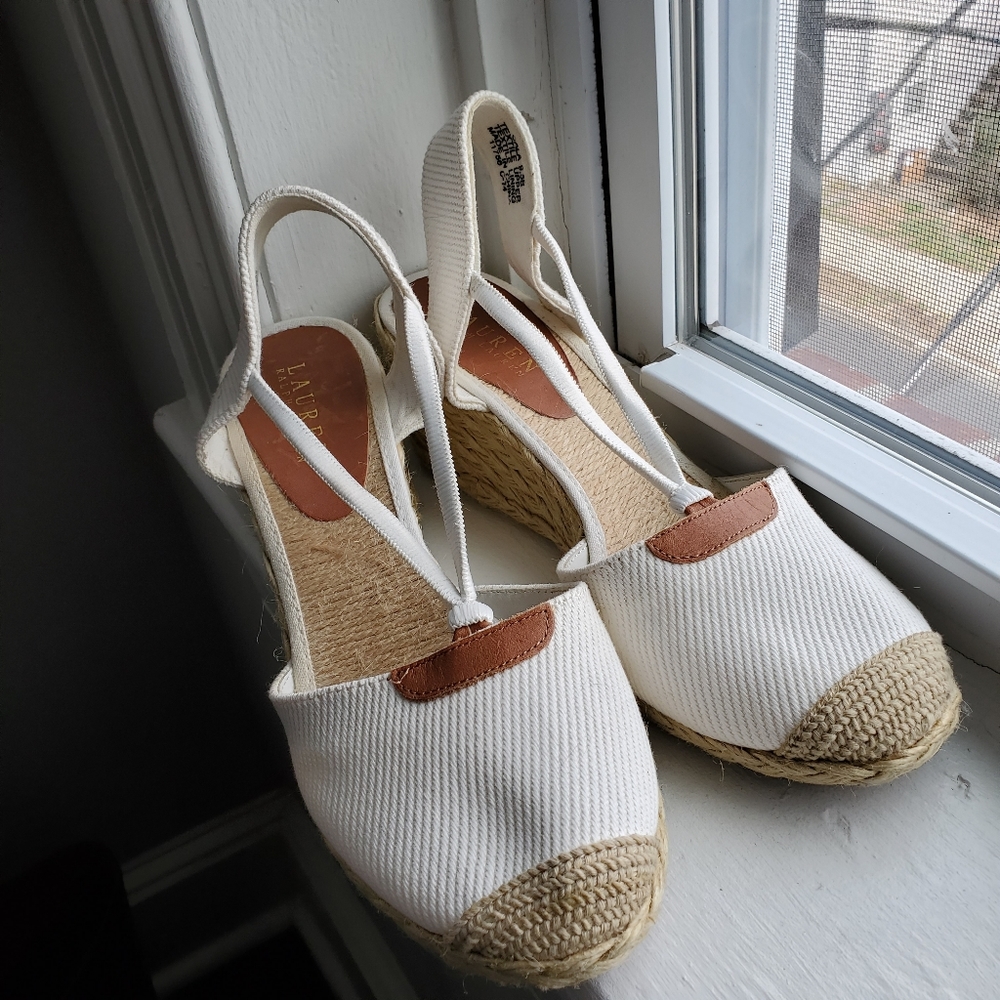 Cream Espadrille Sandals Size 9.5